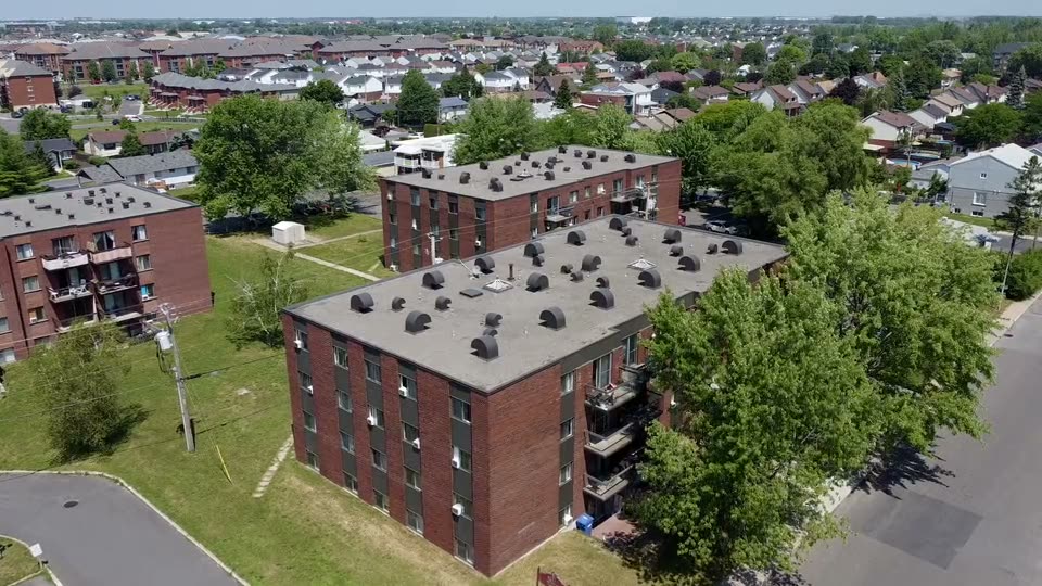 Aerial view of one of our buildings in Longueuil