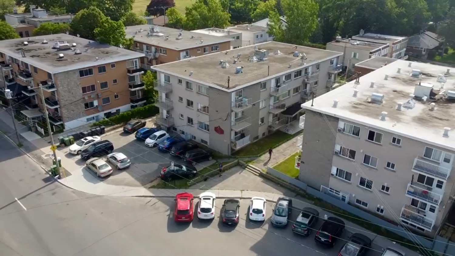 Aerial view of one of our buildings in Montréal